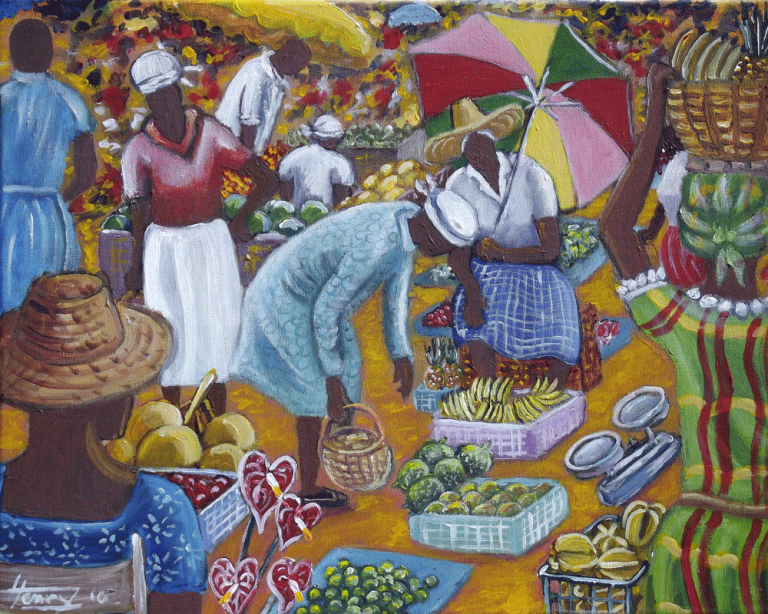 LE-MARCHE--Acrylique-sur-toile-60cm-x-80cm